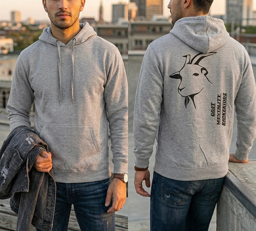 BROKEKIDDZ "GOAT Mentality" Cotton Pullover Hoodie