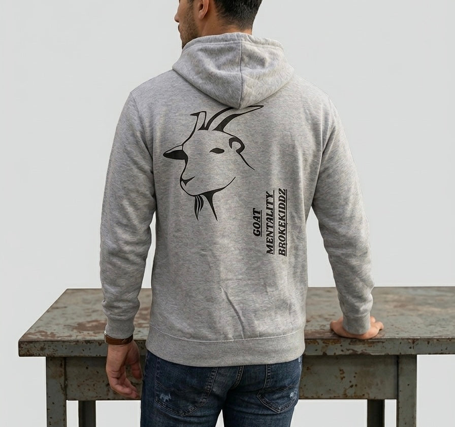 BROKEKIDDZ "GOAT Mentality" Cotton Pullover Hoodie