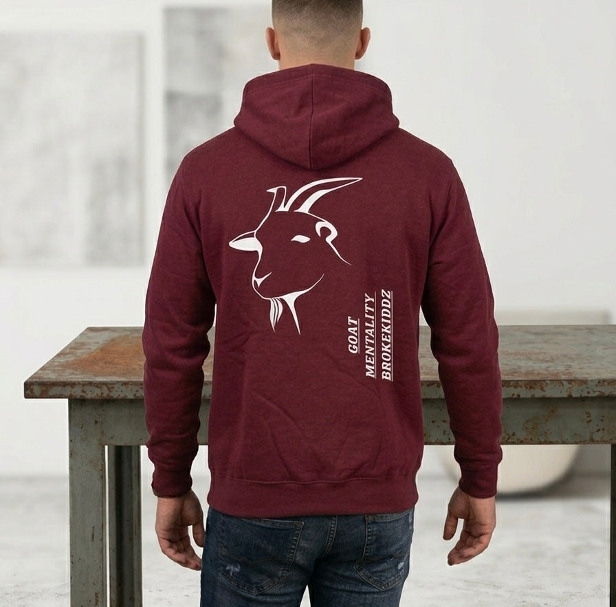 BROKEKIDDZ "GOAT Mentality" Cotton Pullover Hoodie